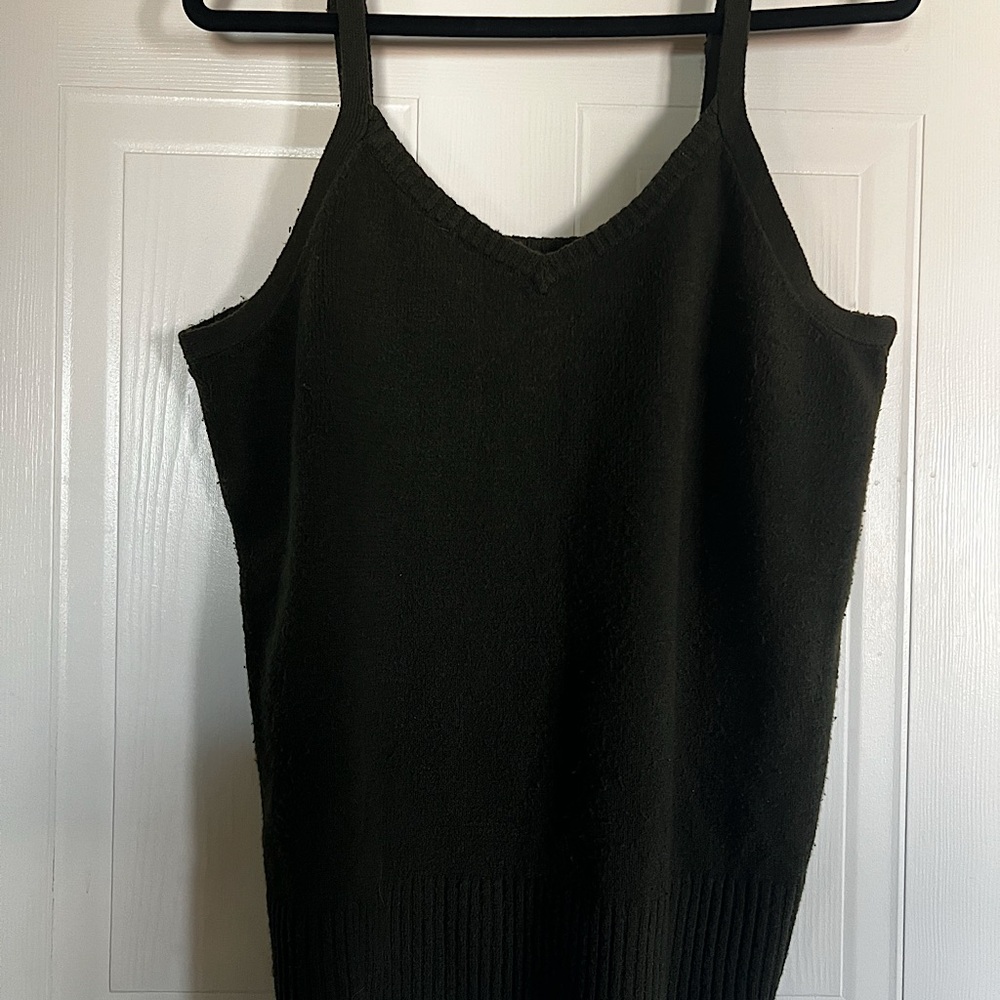 Torrid, Size 1 (14-16), soft sweater tank. Dark olive green. Worn once.